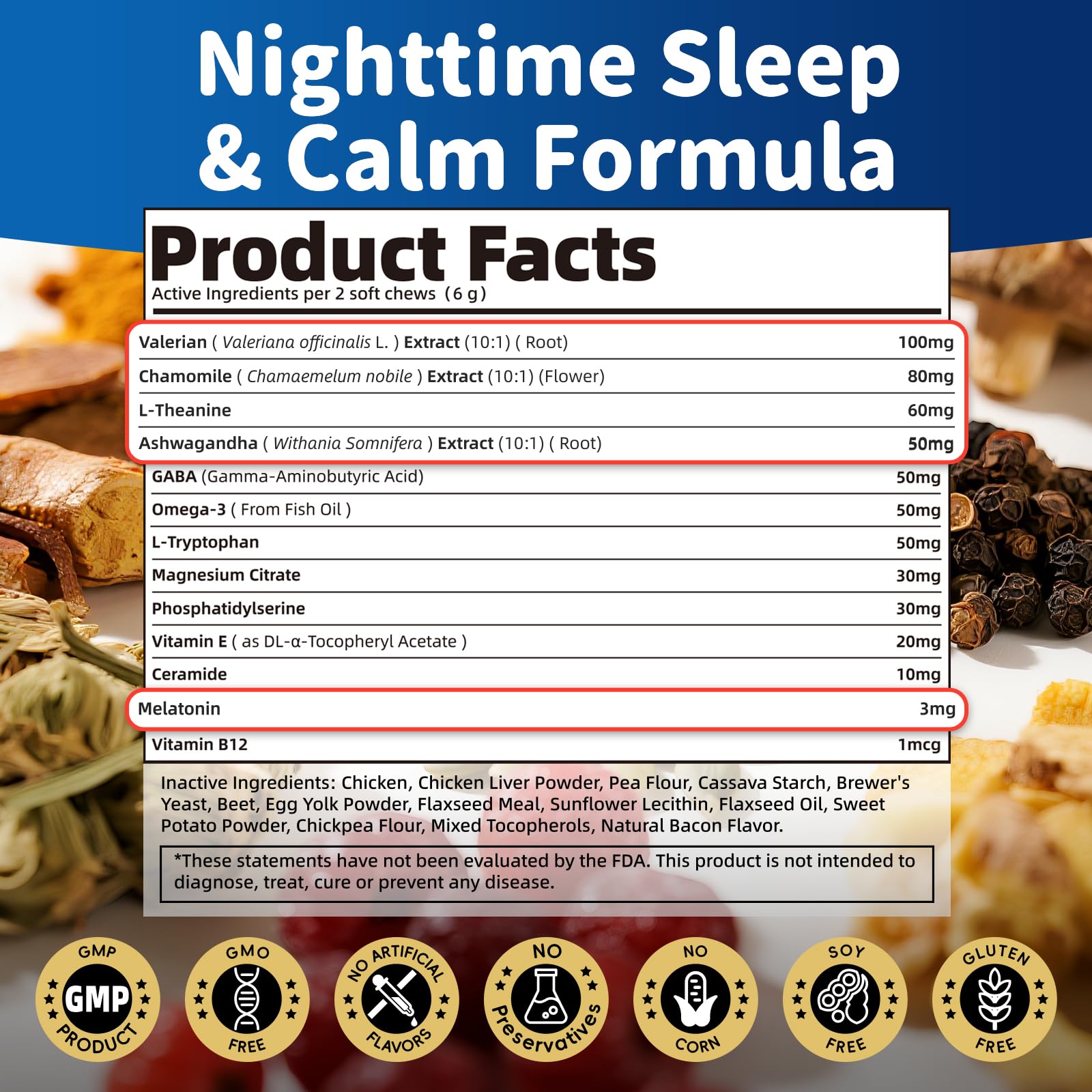 POPPAW Dog Melatonin Chews nighttime routine aid for calmer sleep