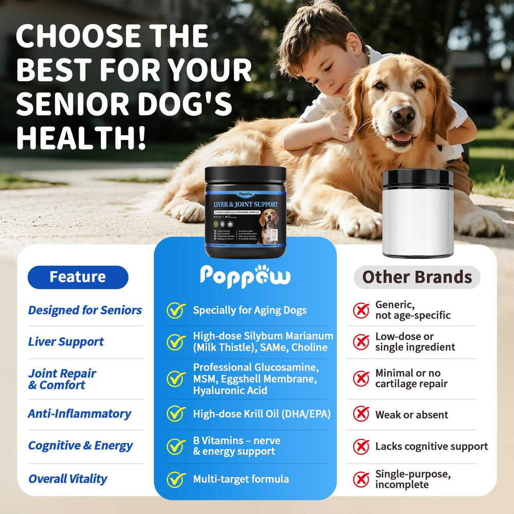 POPPAW ingredients highlight glucosamine, MSM, and eggshell membrane for joints