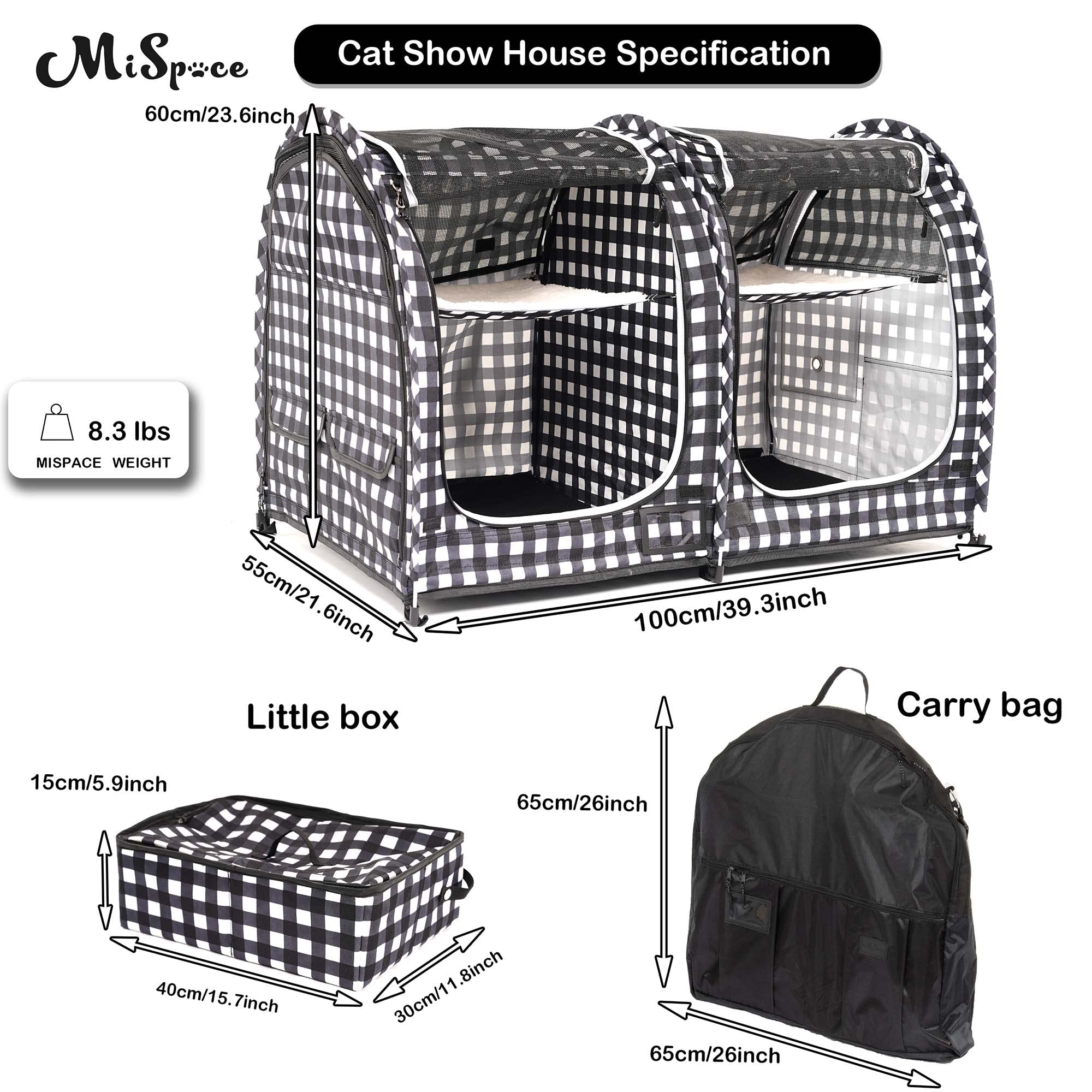 Porayhut Mispace cat condo with two compartments for separate play and rest