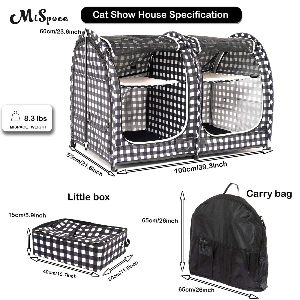 Porayhut Mispace cat condo with two compartments for separate play and rest