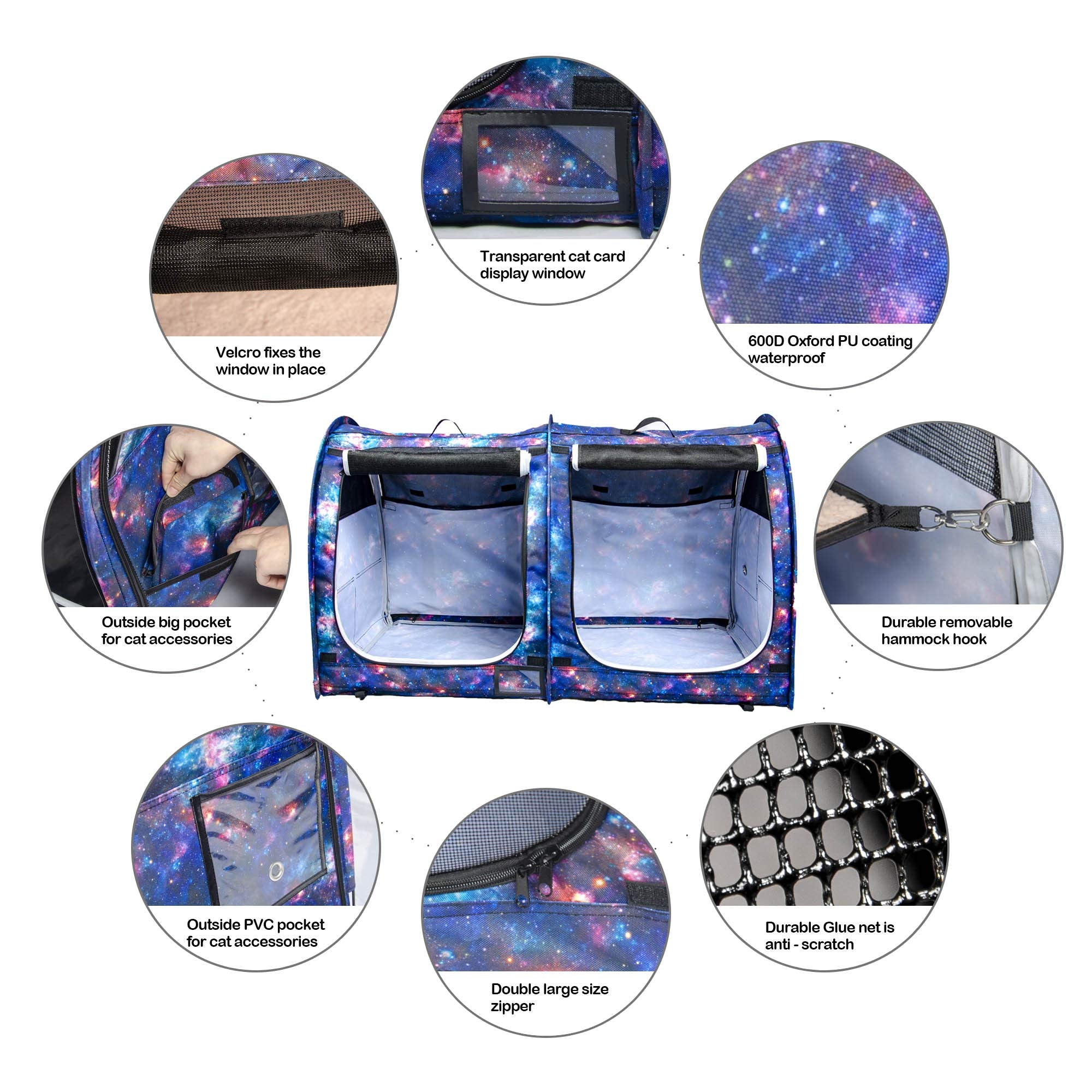 Porayhut Mispace Oxford fabric closeup shows durable pet enclosure.