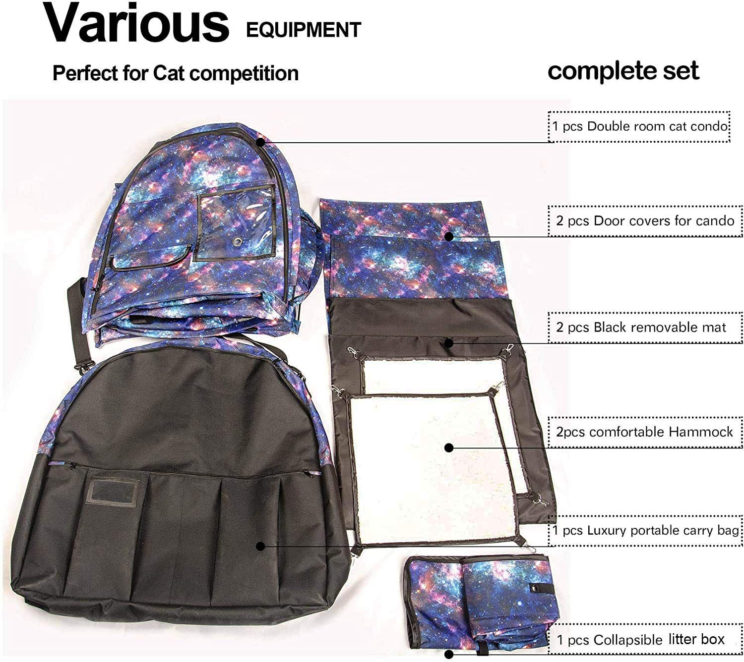 Porayhut Mispace cat cage set up shows two roomy compartments for comfort.