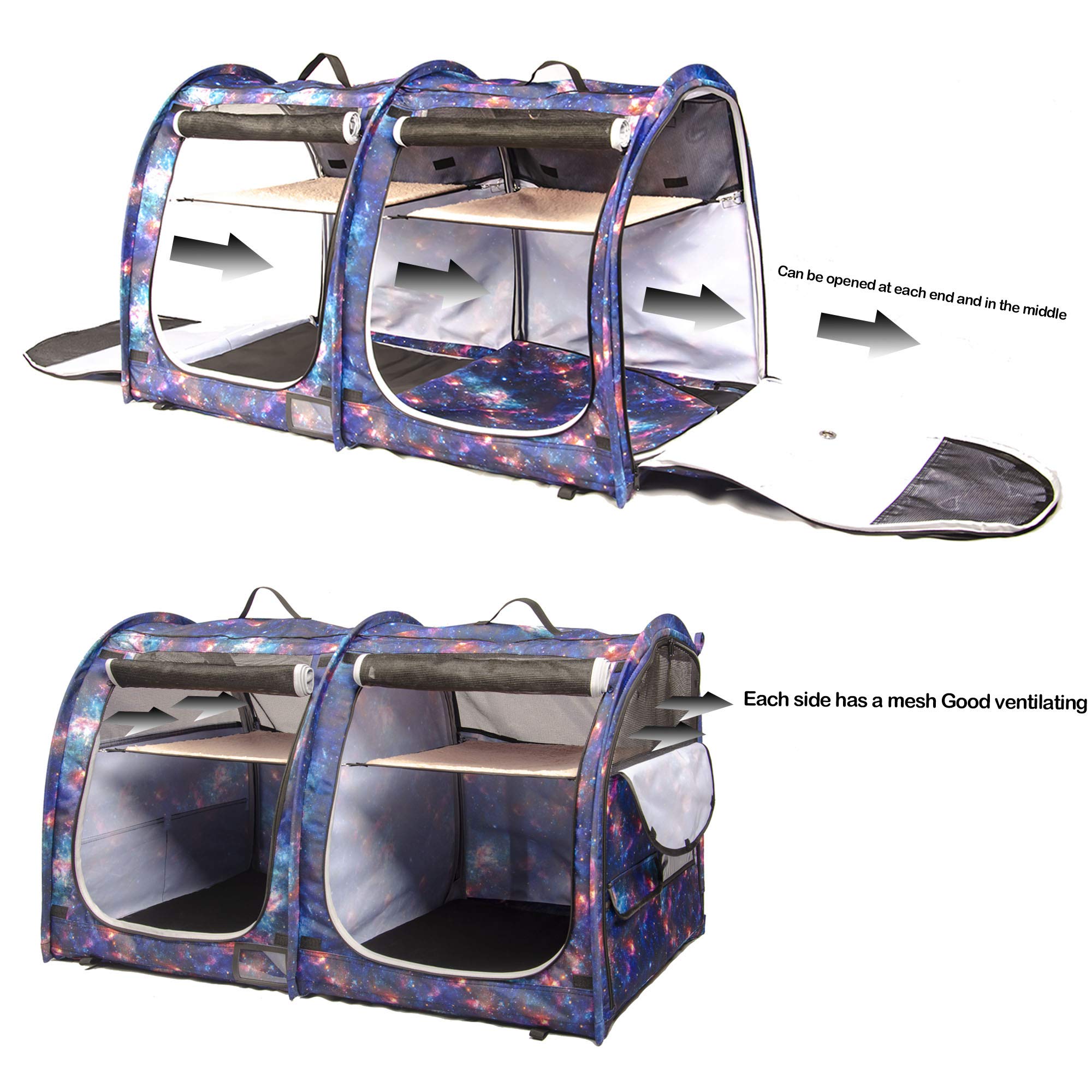Porayhut Mispace dual hammocks and mats highlight cozy rest areas.
