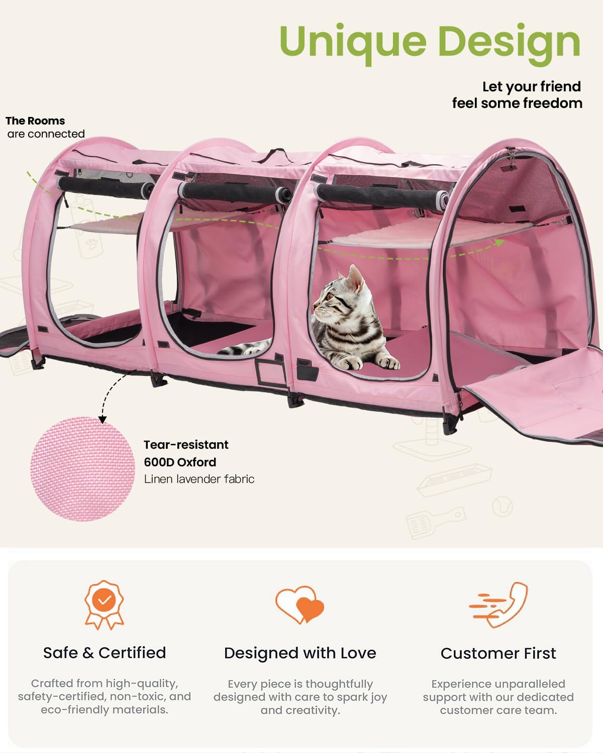 Porayhut portable cat cage mats add soft comfort and easy cleaning after use