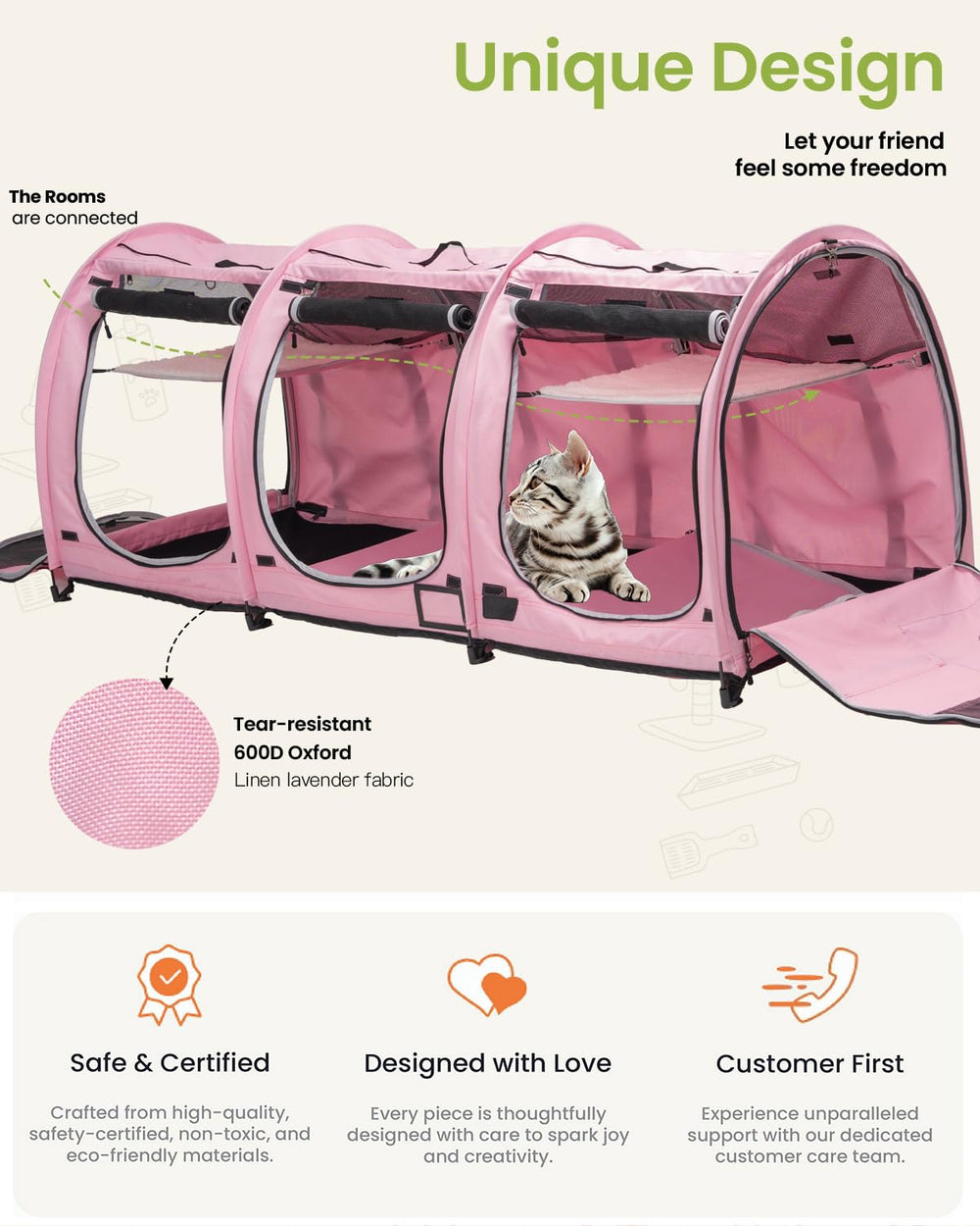 Porayhut portable cat cage mats add soft comfort and easy cleaning after use