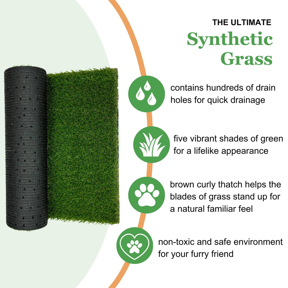 Porch Potty 2x2-feet grass area supports versatile use indoors or on patios.