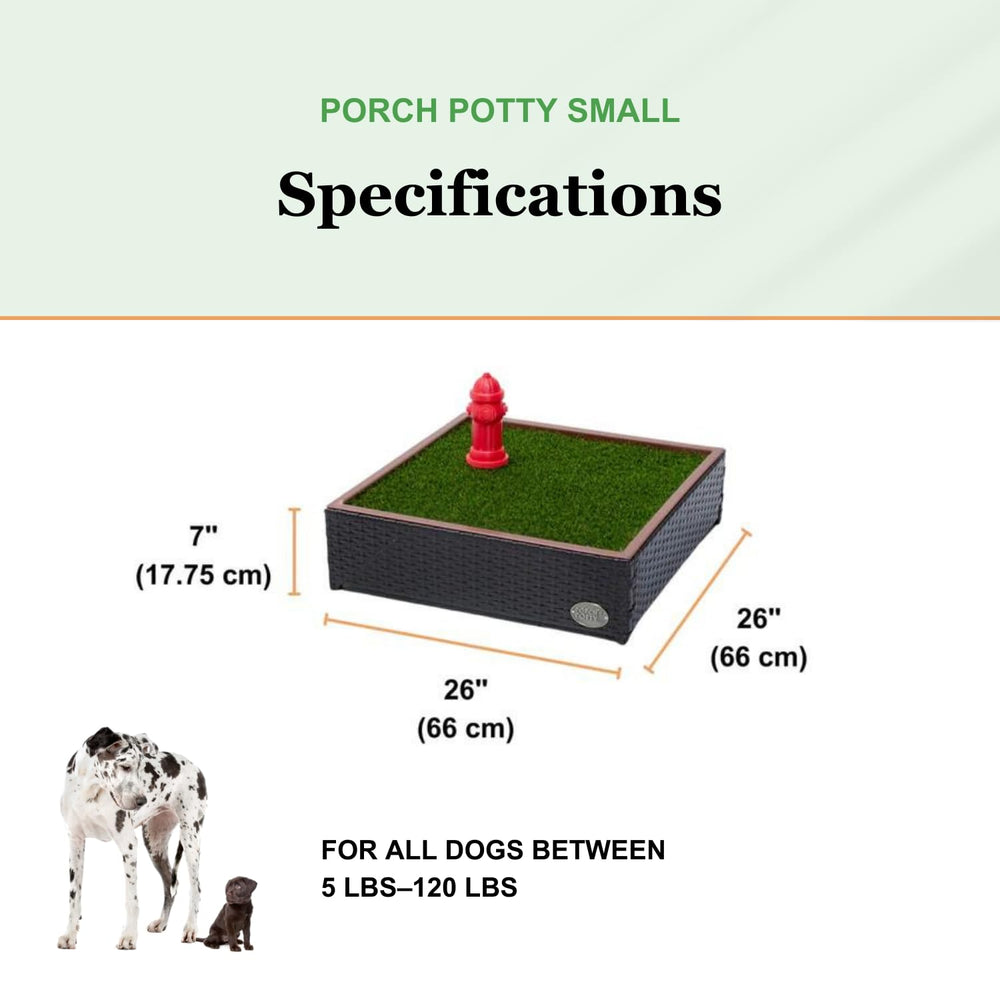 Porch Potty compact durable design fits small spaces for stylish pet care.