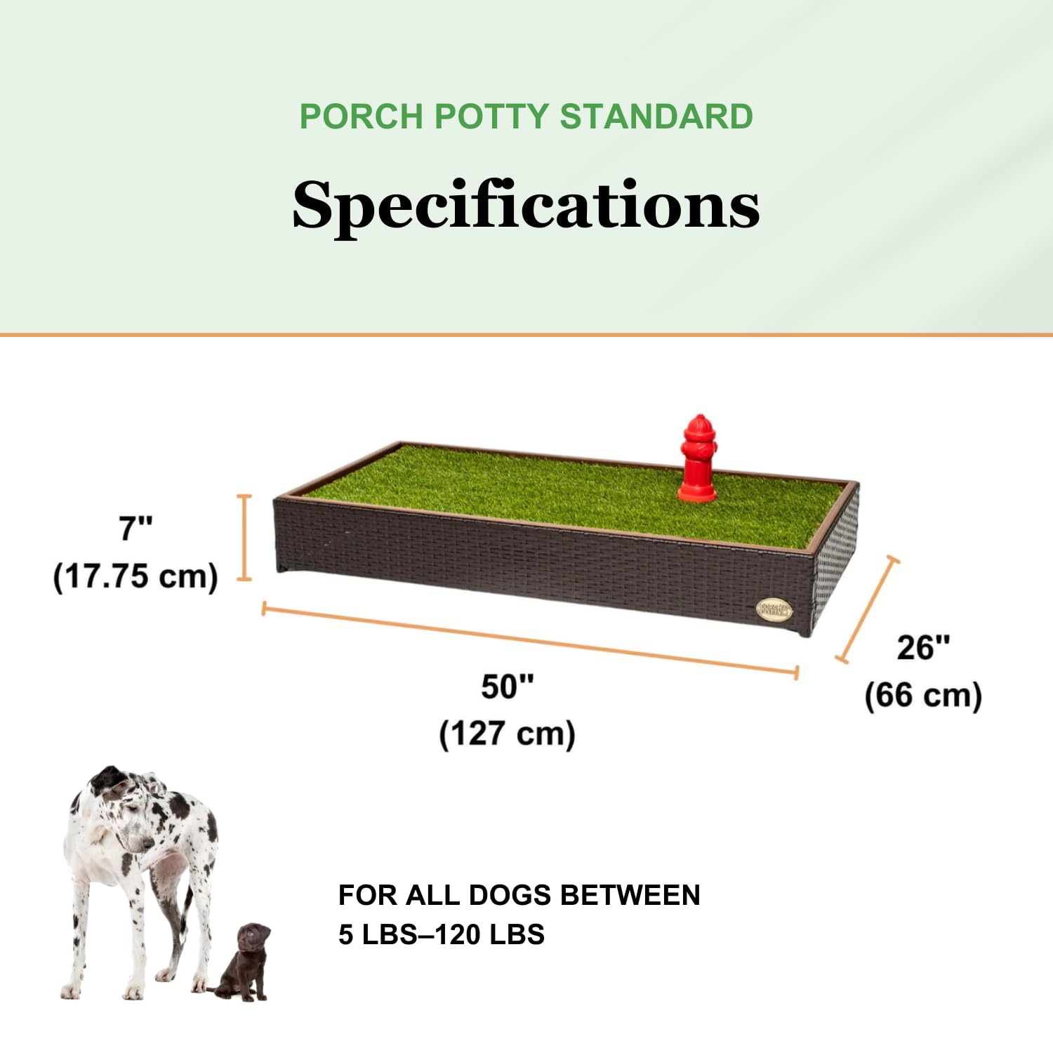 Porch Potty shown for indoor-outdoor use, ideal for apartments and patios.