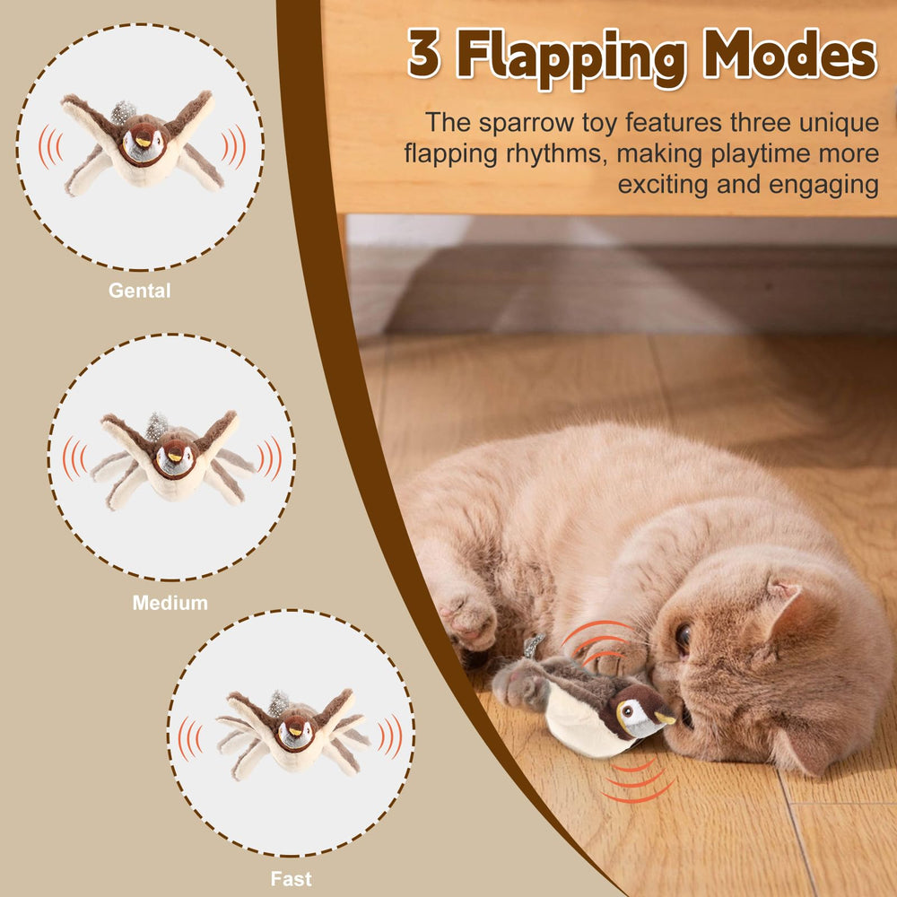 Poreids Chirping Bird Cat Toy detachable motor for easy washing