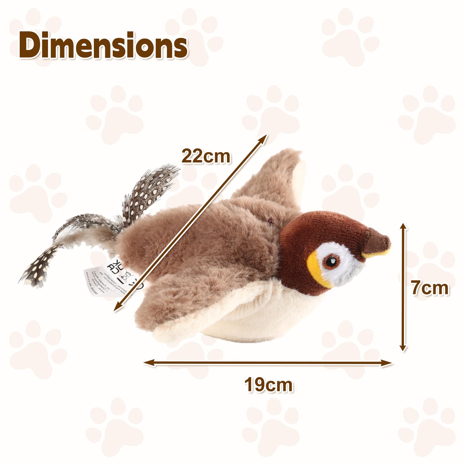 Poreids Chirping Bird Cat Toy in action with a cat