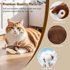 Poreids Chirping Bird Cat Toy USB rechargeable motor powers hours