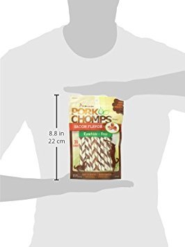 Pork Chomps Mini Twists in action for small dogs, satisfying chew