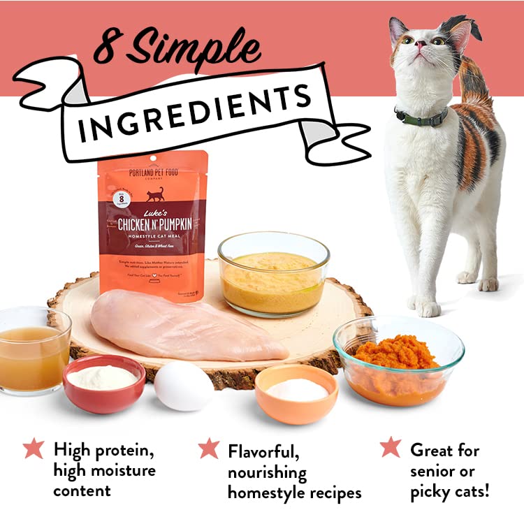 Portland Pet Food Luke's Chicken N' Pumpkin topper concept for mixing with dry kibble.