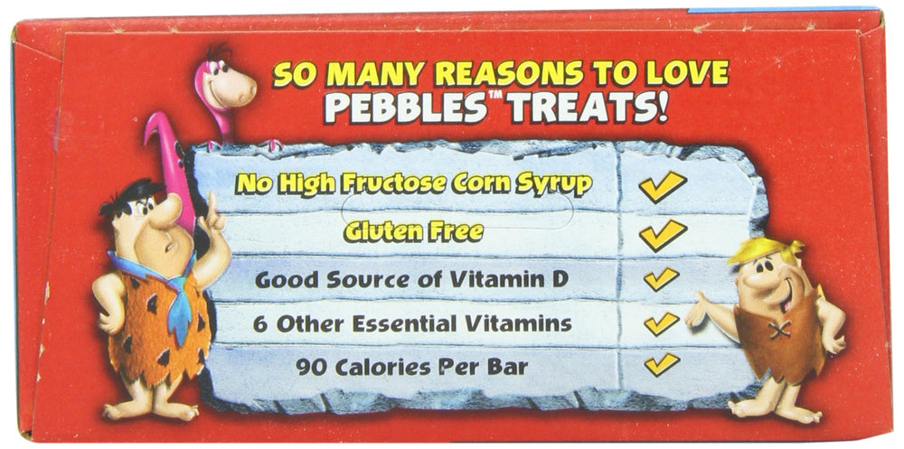 Post Fruity Pebbles Treats packaging highlights six essential vitamins