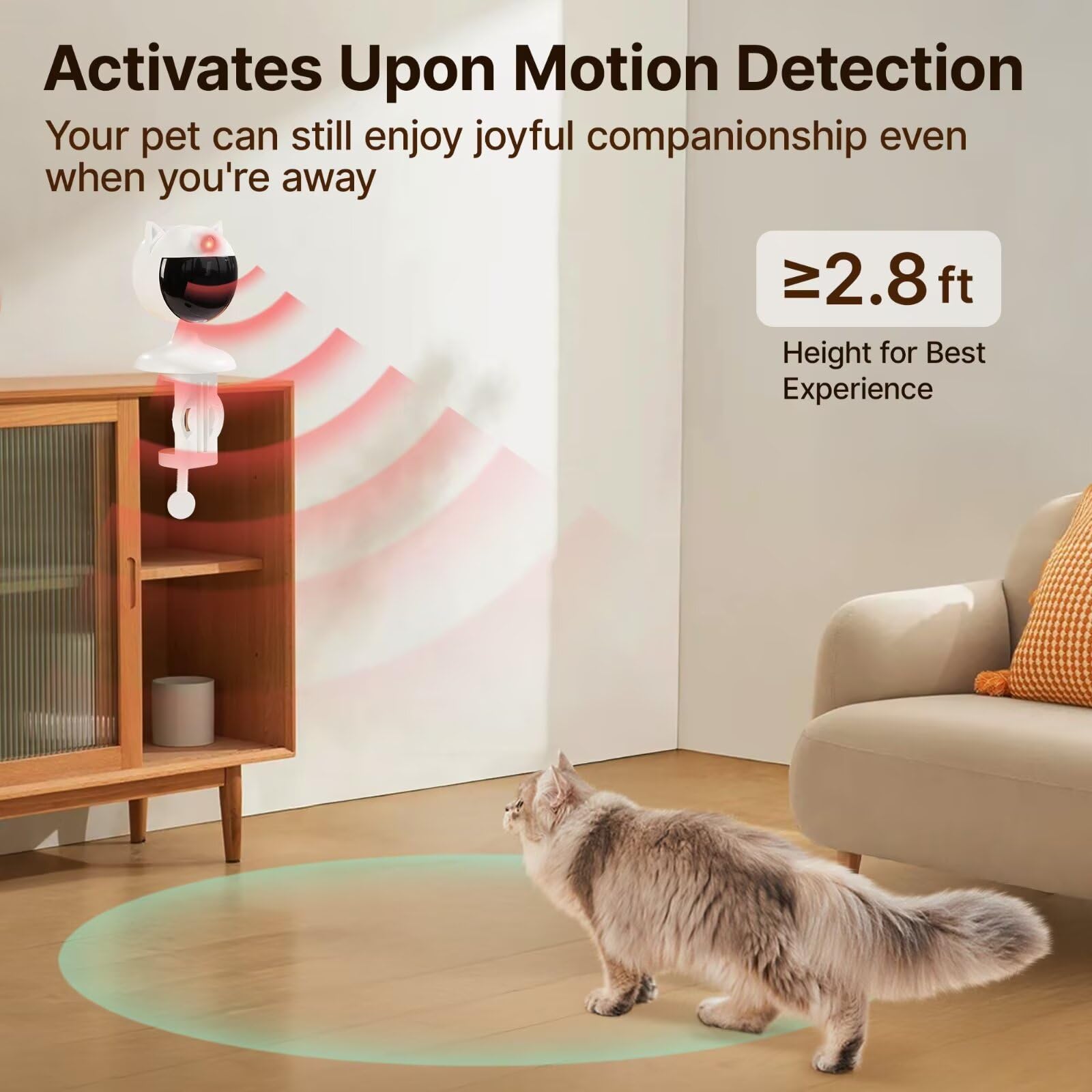 Potaroma battery life long use promises days of cordless kitten exercise.