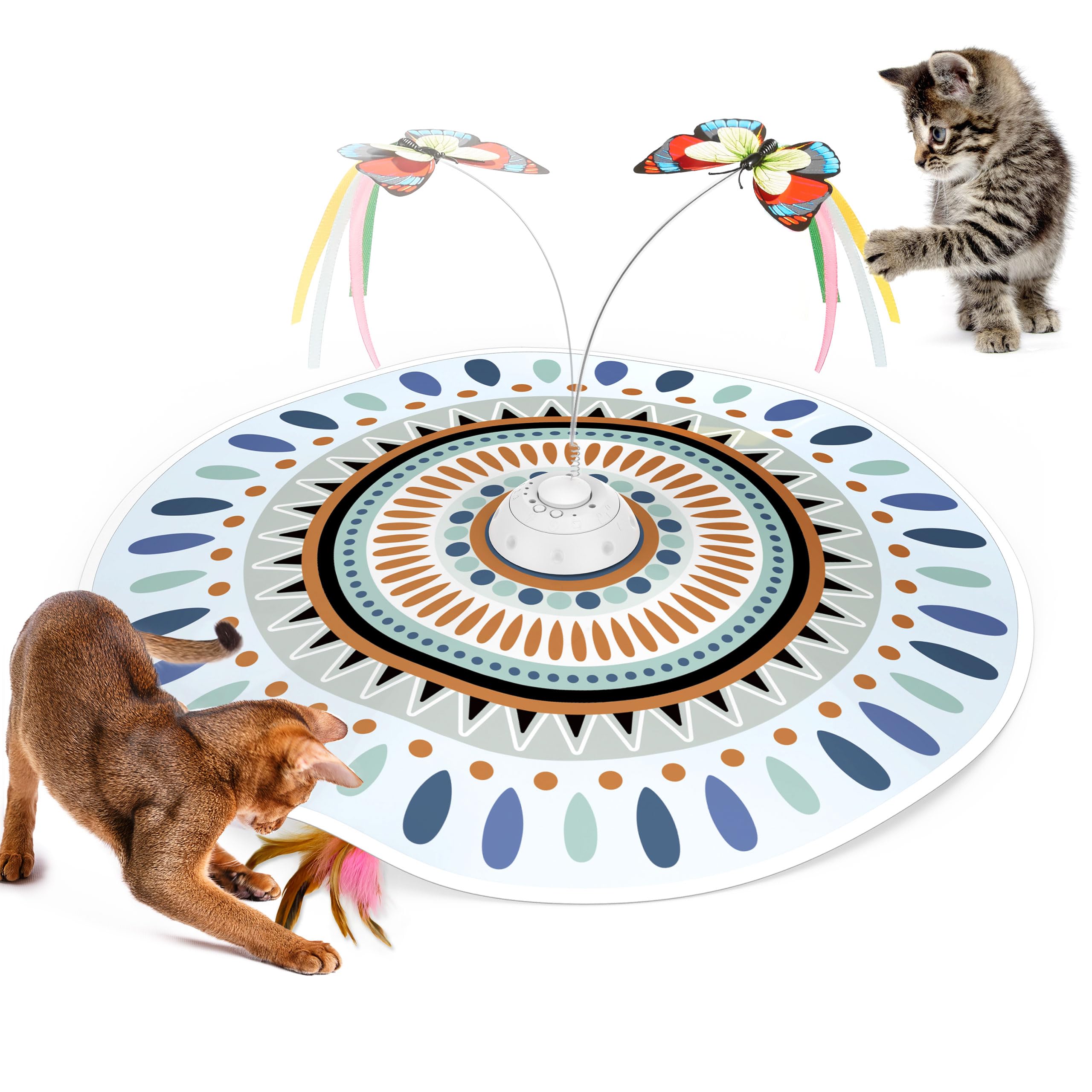 Potaroma cat toy butterfly top offers engaging motion for independent playtime