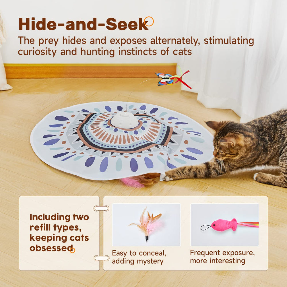 Potaroma cat toy cover removable enabling access to feather wand