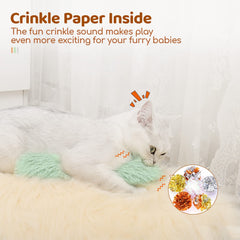 Potaroma cat toys pillows in bright green yellow violet color variants for visual appeal