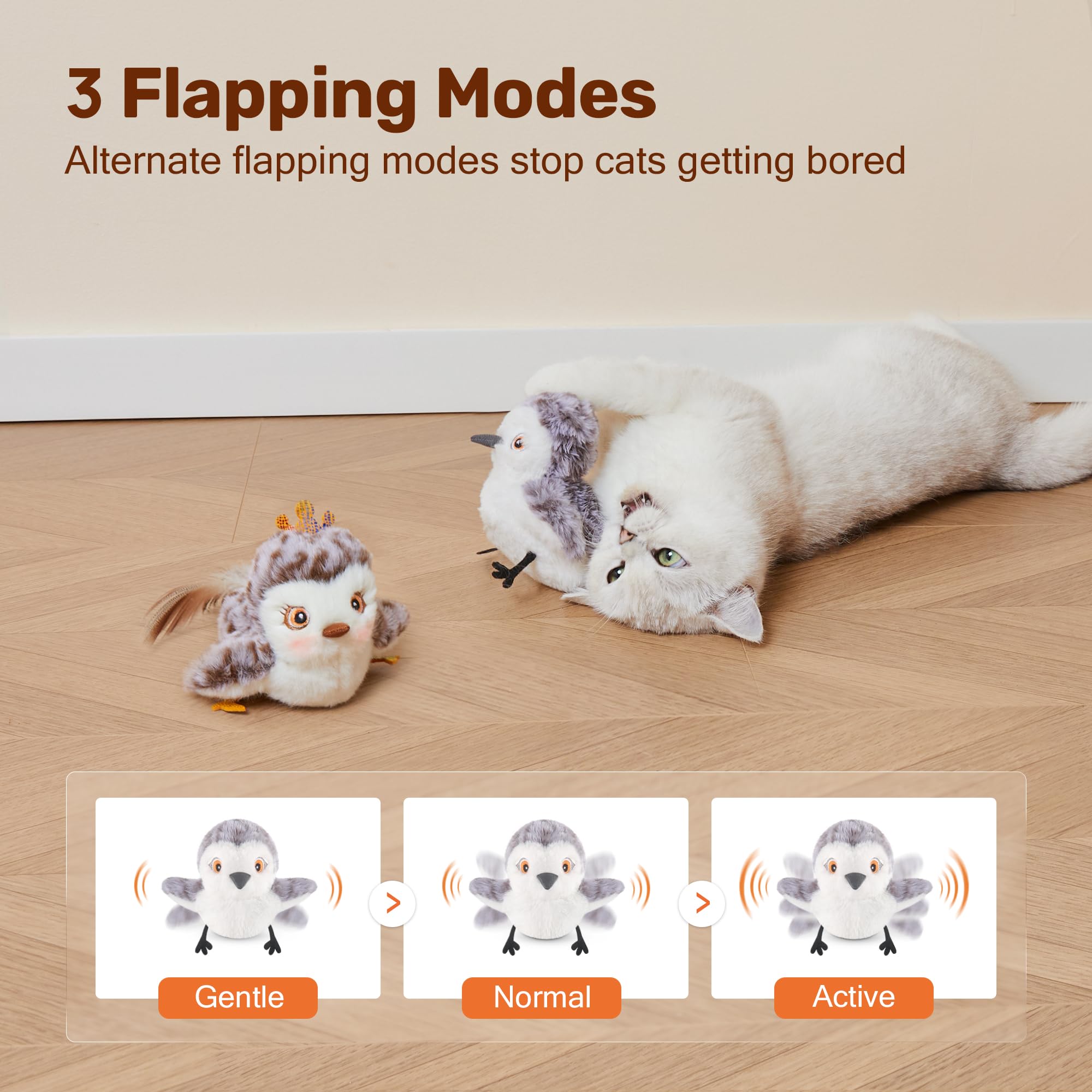 Potaroma lifelike sandpiper simulation catches cat's attention.