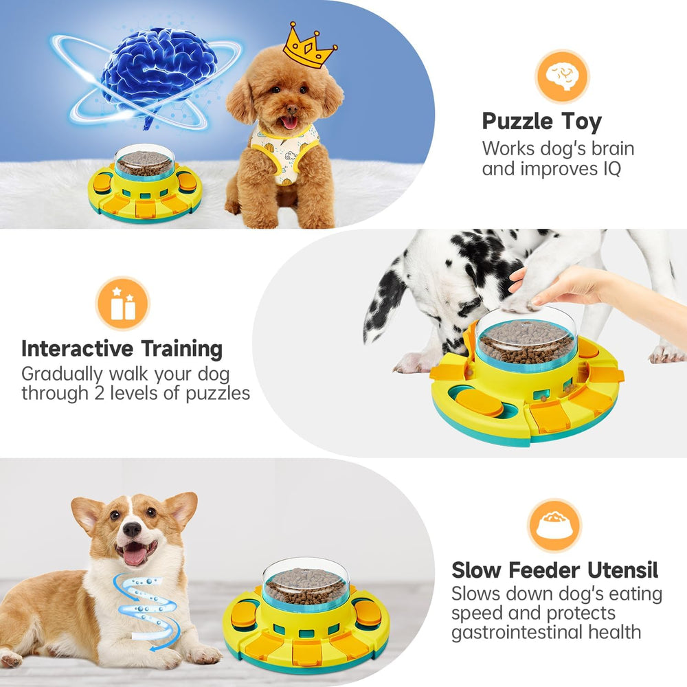 Potaroma dog puzzle toy top compartments dispensing treats for challenge