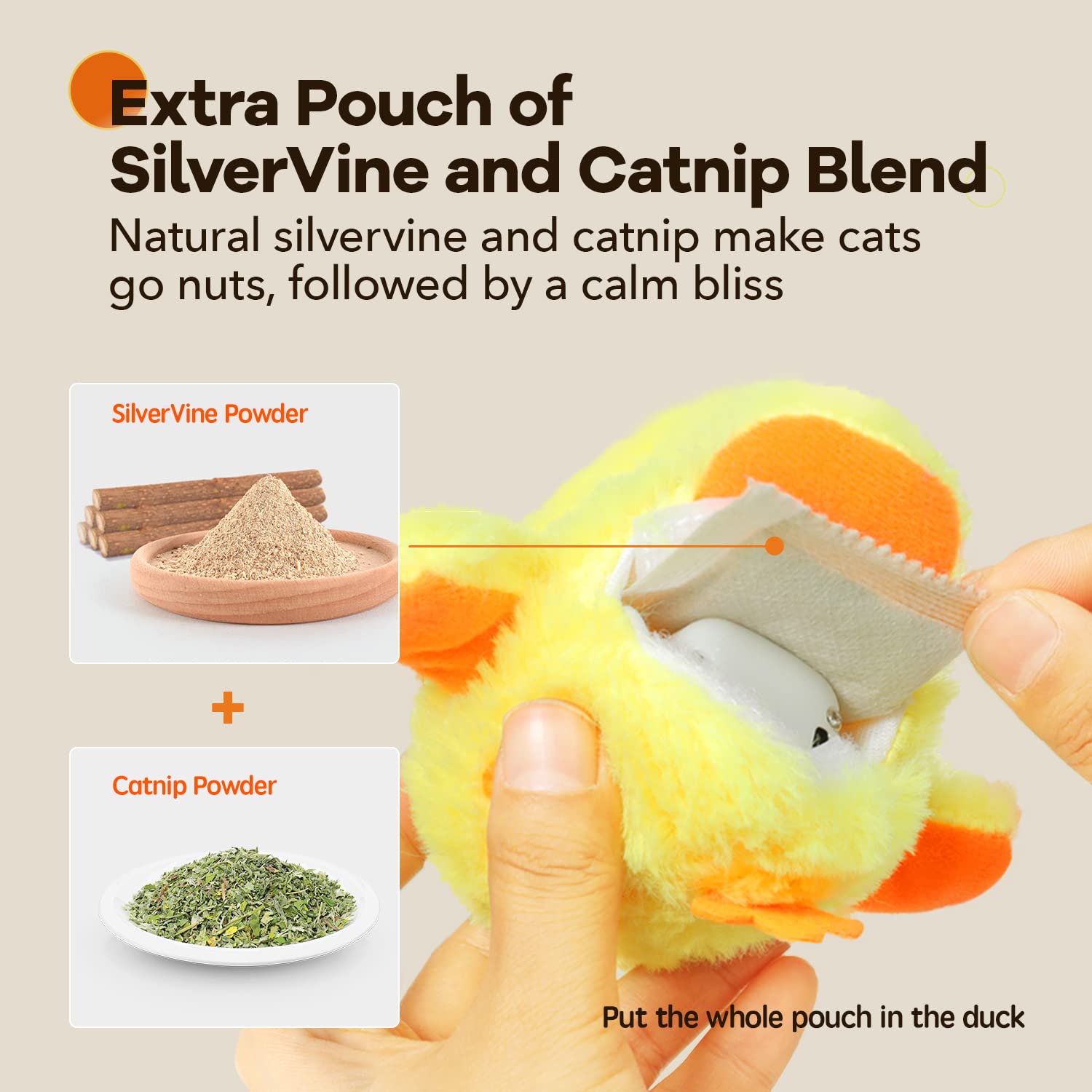 Potaroma duck quack toy demonstrates lifelike quack sounds during play inviting chasing