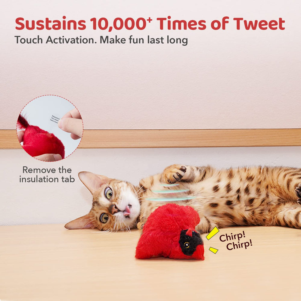 Potaroma durable plush and feather materials stand up to rough kitty games.