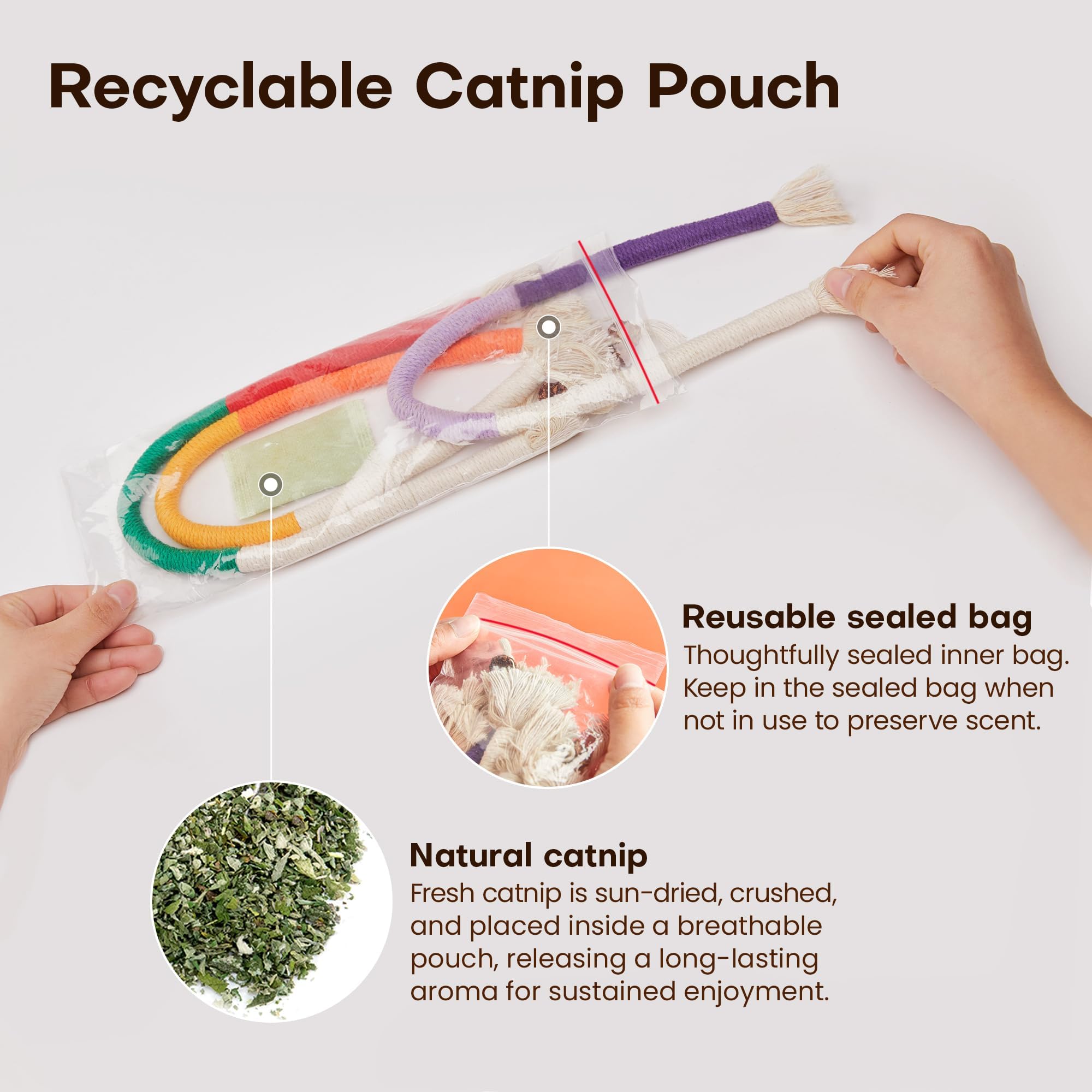 Potaroma eco-friendly cotton rope stresses safe, organic materials for long-lasting feline enrichment