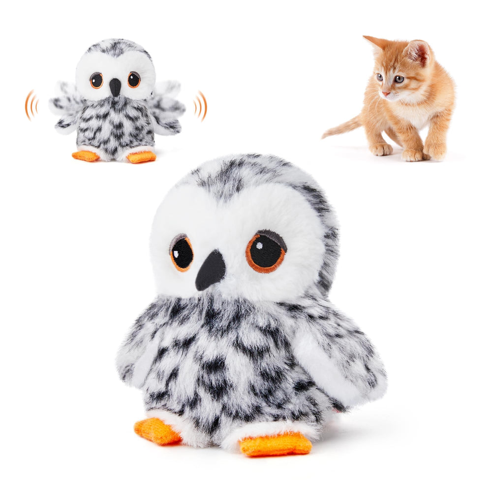 Potaroma flapping owl toy close-up shows plush wings ideal for interactive play.