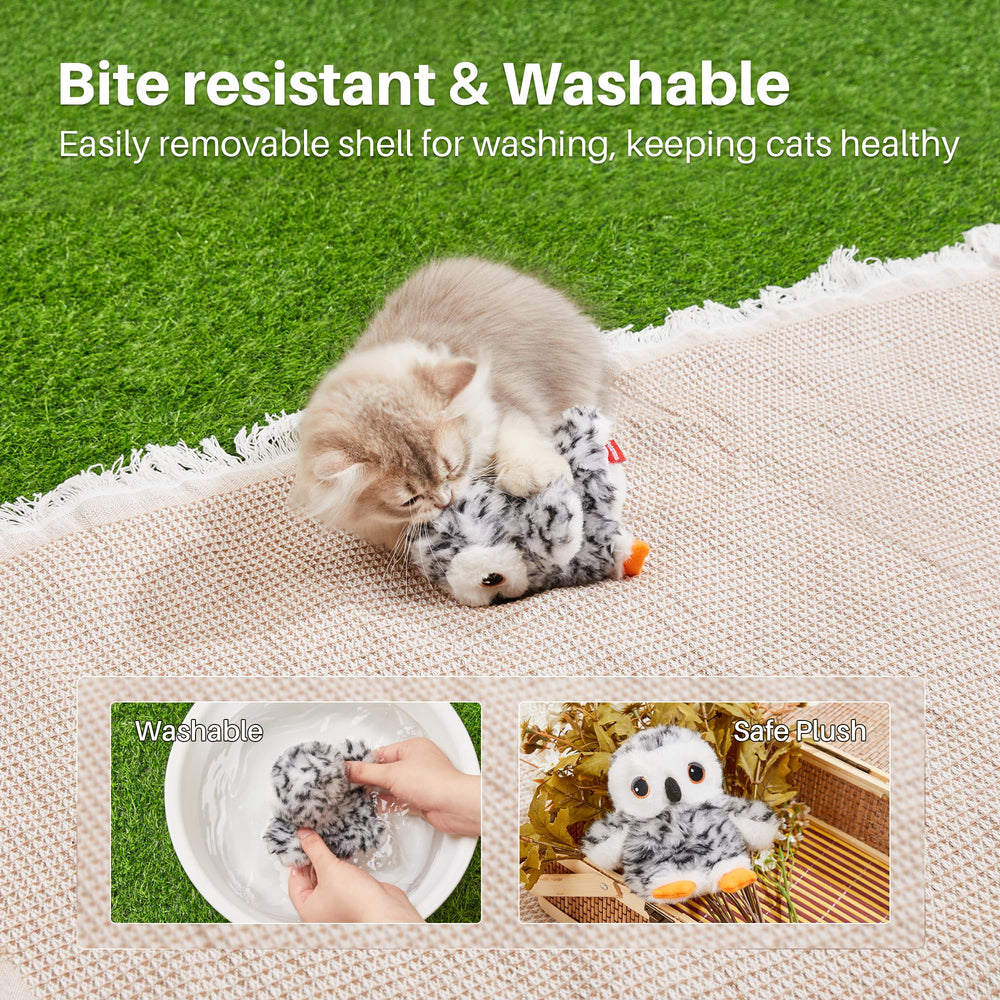 Potaroma flapping owl toy USB charging enhances mess-free power and convenience.