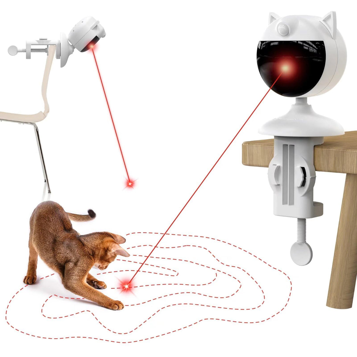 Potaroma laser toy shows random trajectory for engaging indoor play.