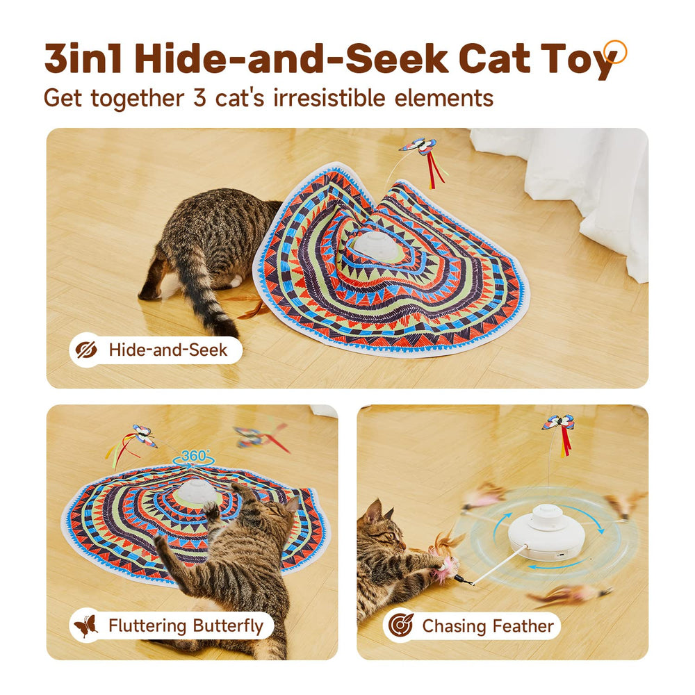 Potaroma moving feather wand engages chasing instincts and reflexes.
