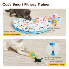 Potaroma play mat 28-inch—spacious surface for energetic feline workouts