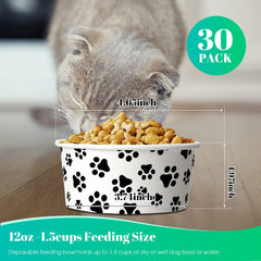 Potchen printed-pattern pet bowls add a cheerful design to mealtime.
