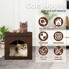 PowerKing cat cave interior soft mat inviting den for naps.