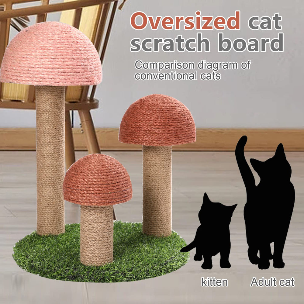 PowerKing Cat Scratching Post artificial-grass-top invites lounging and photo moments.