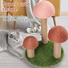 PowerKing Cat Scratching Post with three-mushroom-poles provides varied scratching angles.