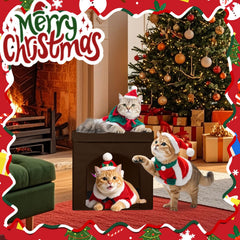 PowerKing foldable cat cube open lounge cozy indoor retreat.