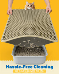 Powools cat litter mat EVA material is ultra-soft and paw-friendly