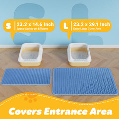 Powools cat litter mat waterproof bottom view reduces urine reach and simplifies cleaning.