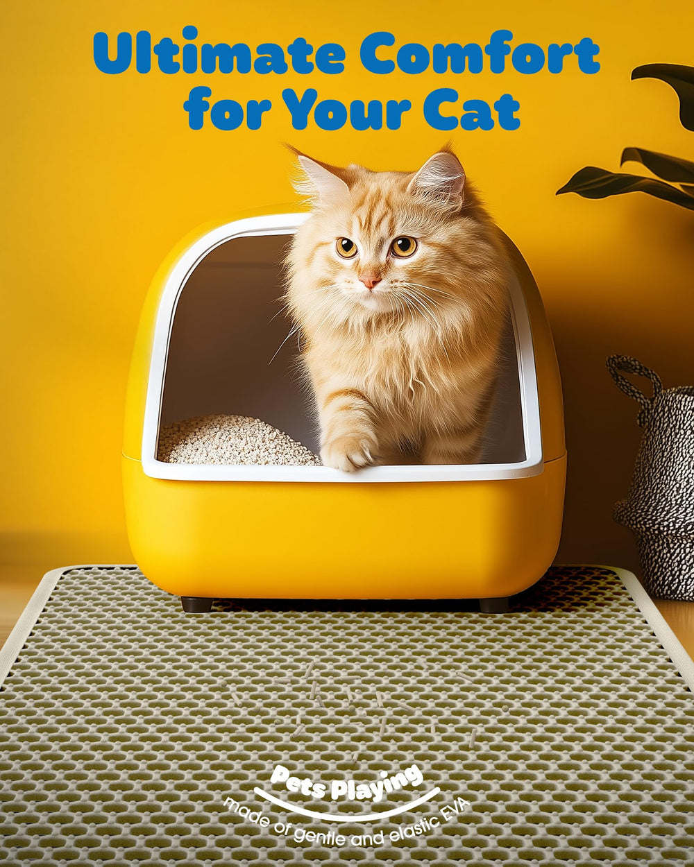 Powools cat litter mat waterproof bottom protects floors from spills