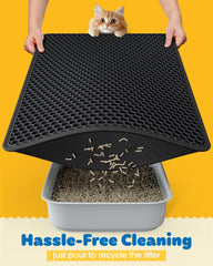 Powools cat litter mat waterproof bottom keeps floors dry.
