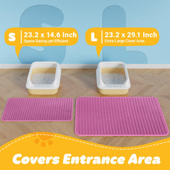 Powools cat litter mat waterproof bottom prevents spills, protecting floors and easing maintenance.