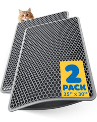 Powools cat mats double-layer top view reduces litter tracking for tidy floors.