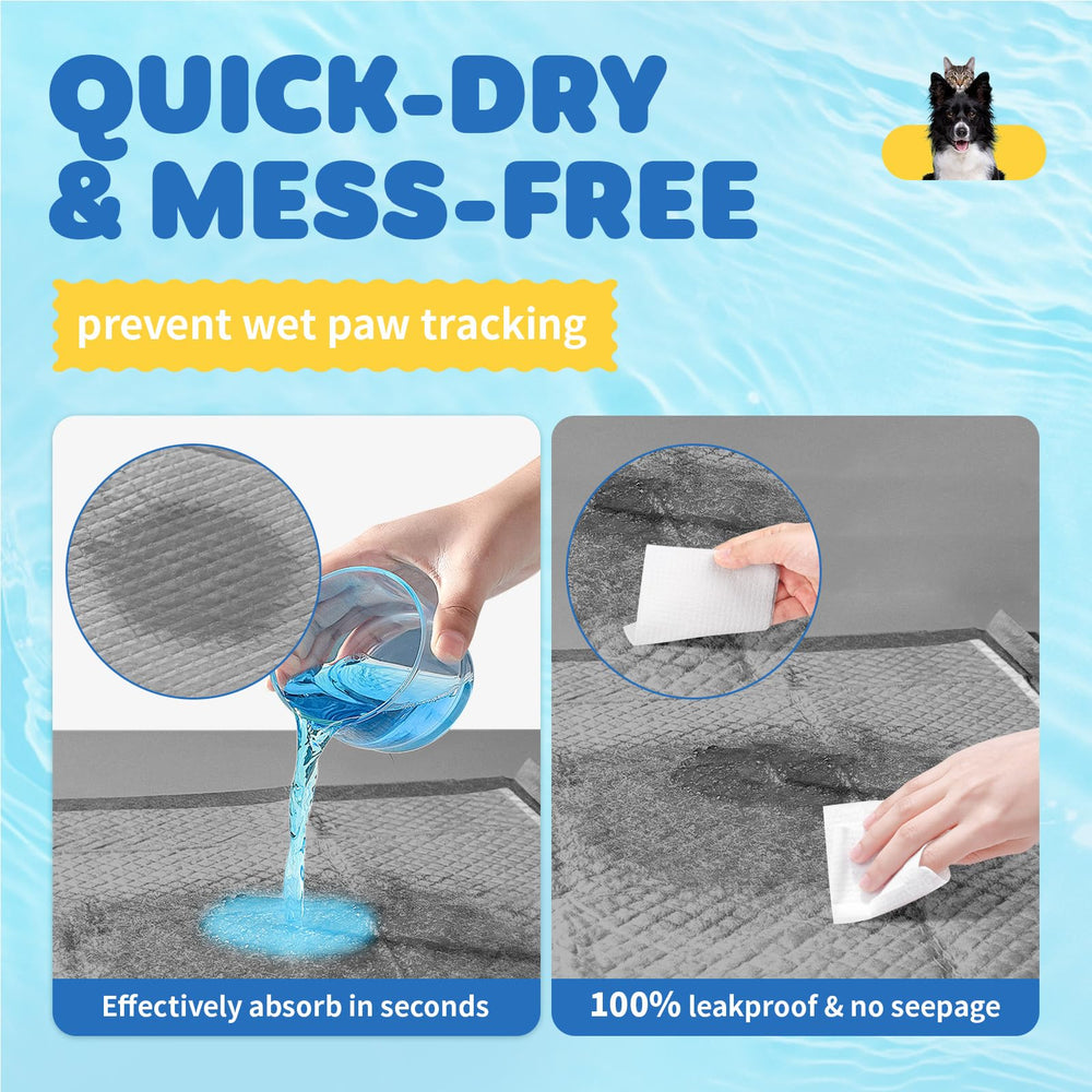 Powools quick-dry technology dog pads visual highlights moisture locking keeps surfaces dry.