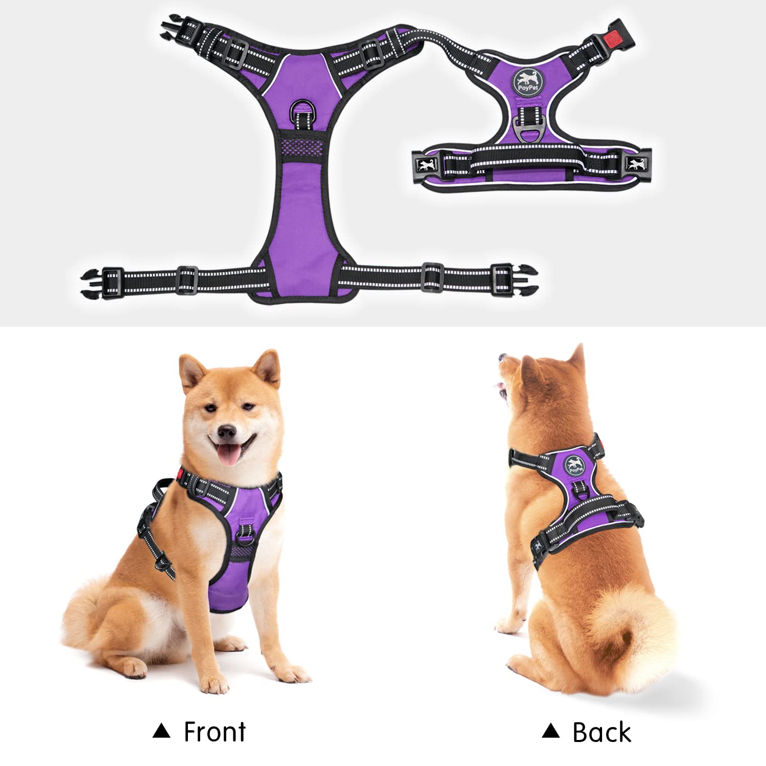 PoyPet Easy-on off quick-release buckles close-up demonstrates fast dressing.