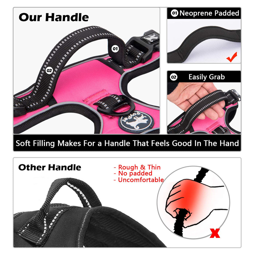 PoyPet No Pull harness soft mesh padding provides breathable comfort.