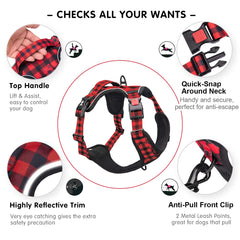 PoyPet no-pull harness back clip and soft handle aids gentler daily training.
