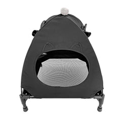 Pozico bed demonstrates easy assembly via back zipper for quick setup