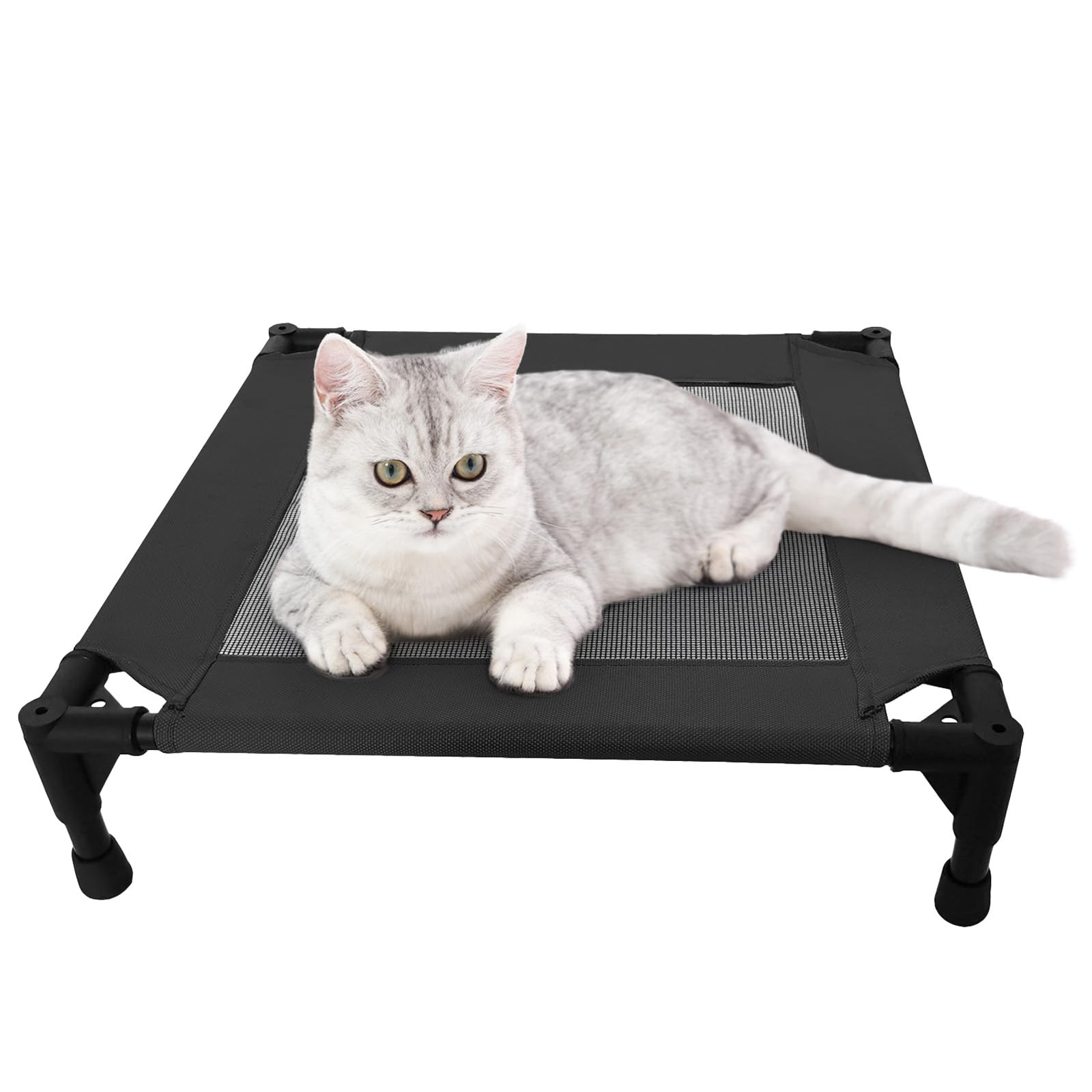 Pozico elevated bed frame closeup highlights sturdy metal support