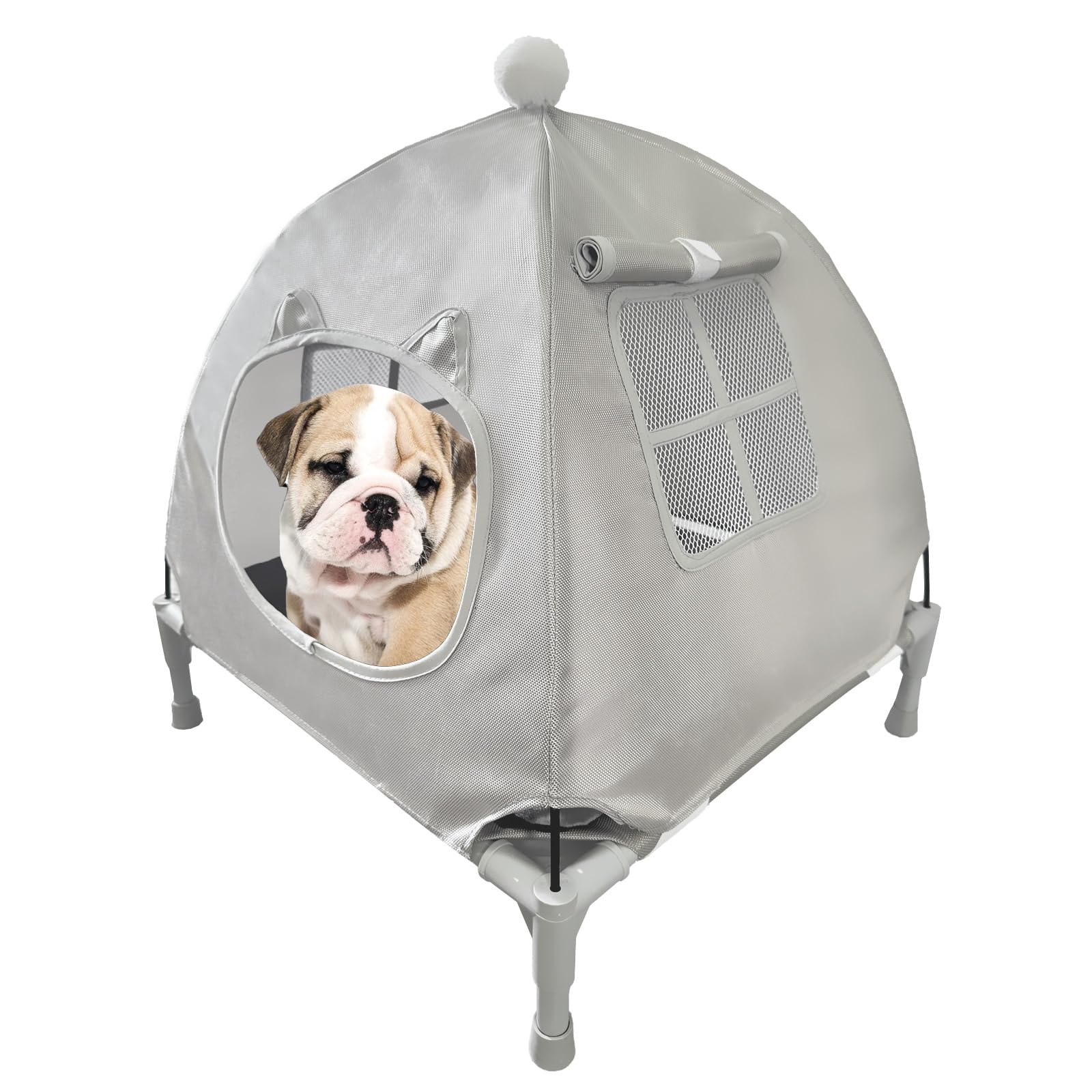Pozico elevated pet bed mesh-breathability delivers cooling comfort for small pets.